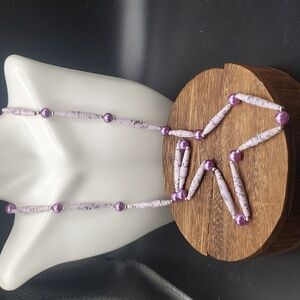 Paper lantern‎ lavendar purple necklace N3214 💜